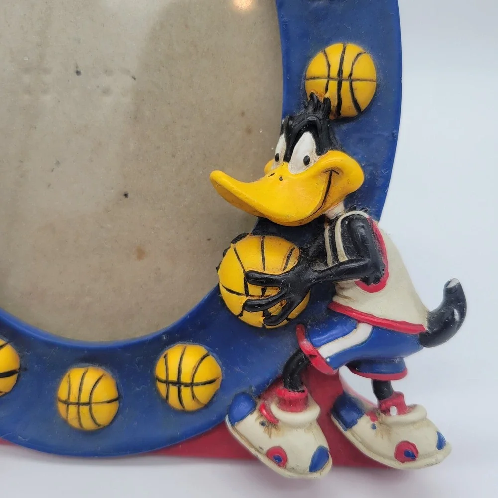 Vintage Looney Tunes Bugs Bunny & Daffy Duck Basketball Picture Frame Lot Of 2